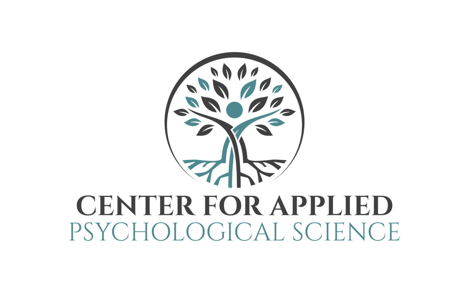 Logo of the Center for Applied Psychological Science: circular emblem with a stylized teal and gray tree and roots, outer ring.